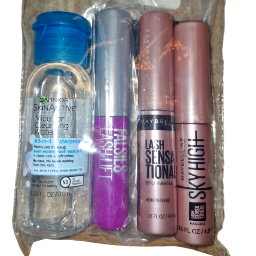 Mabelline Mascaras & Garnier Micellar Cleansing Water Set